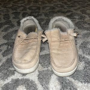 Pink fuzzy hey dudes